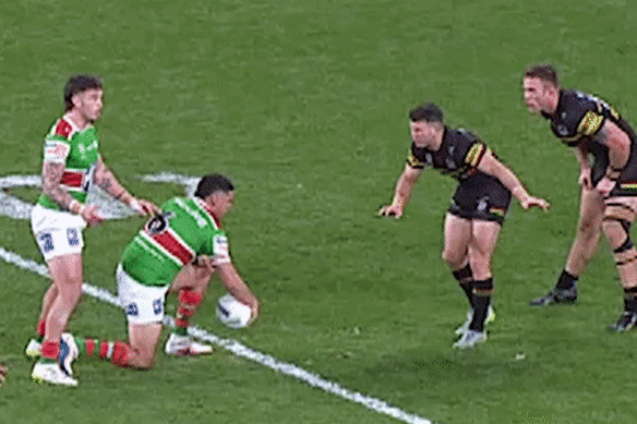 Cody Walker was sin-binned for kicking at Jack Cogger.