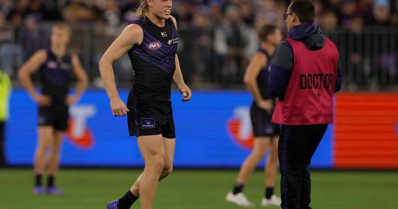 Hayden Young is doubtful to play against the Sydney Swans but his return is not far away. Photo: Richard Wainwright/AAP PHOTOS