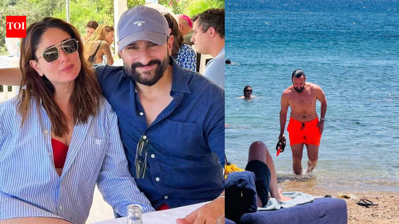 Kareena Kapoor Khan drops thirst trap PICS of Saif Ali Khan by the beach, calls him 'hot husband', netizens ask where are Taimur and Jeh |