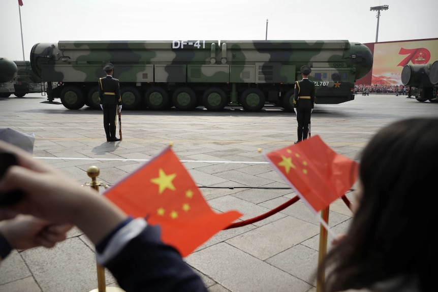 A photo of a Chinese ballistic missile