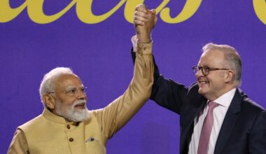 Narendra Modi in Melbourne: Thousands gather at Marvel Stadium for cultural extravaganza with Anthony Albanese
