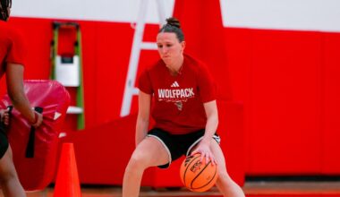 Transfer Desiree Wooten Dribbles the Ball Up the Court