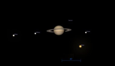 The Sky Today on Sunday, July 12: Titan sits near Saturn
