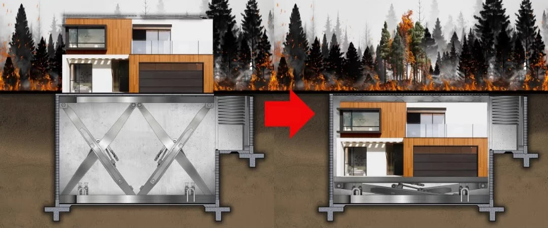 The house can reportedly go completely underground in just 15 minutes