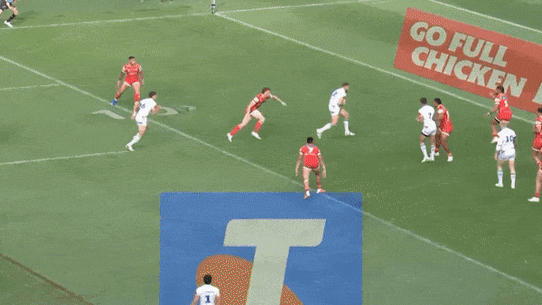 Hamiso Tabuai-Fidow try-saving tackle on Kurt Capewell.