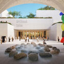 Art Basel arrival, 2026. Render. Image © Herzog & de Meuron and Ugo Rondinone Herzog & de Meuron Unveils New Images of Lusail Museum on Qatar's Al Maha Island - Image 5 of 7