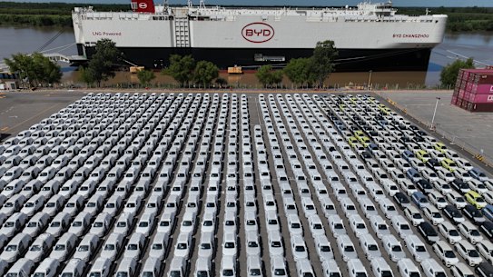 The BYD Zhengzhou car carrier in Argentina earlier this year.