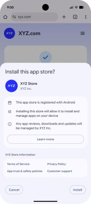 The process of installing a Registered App Store