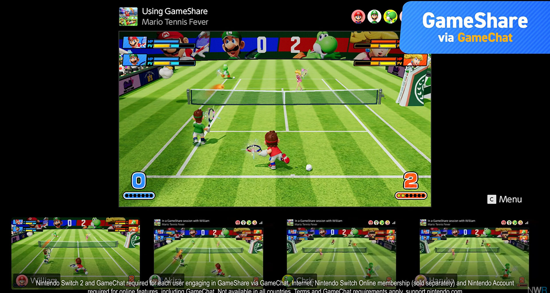 Mario Tennis Fever Adds GameShare Support, New Court In Update - News