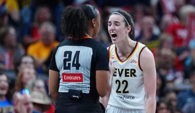 Caitlin Clark drops F-bombs at official while arguing Fever weren't getting the same whistle as Valkyries