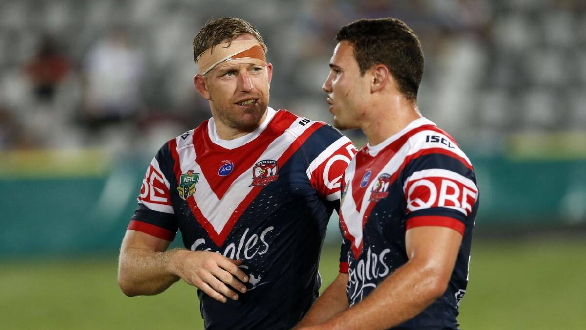 Sean O'Sullivan (r) has been at six other NRL clubs since starting with the Roosters back in 2018. (Darren Pateman/AAP PHOTOS)