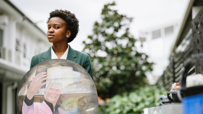 John-Paul Langbroek portrait: How a Queensland student turned the Education Minister’s signature selfie into a work of art