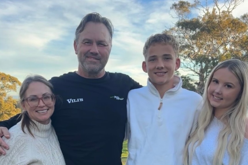 Adelaide Crows legend Tony Modra with family.