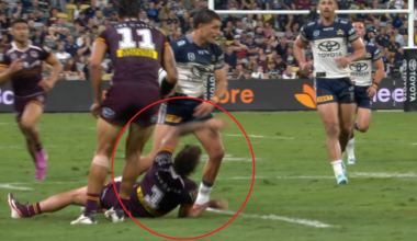 NRL 2026: Reece Walsh flattened by Braidon Burns in Brisbane Broncos’ clash with North Queensland Cowboys | Video