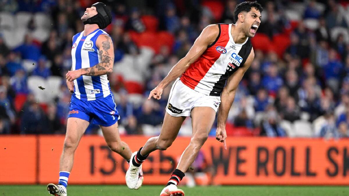 A locked-in Nasiah Wanganeen-Milera posted some stunning stats in leading St Kilda over the Roos. (Adam Trafford/AAP PHOTOS)