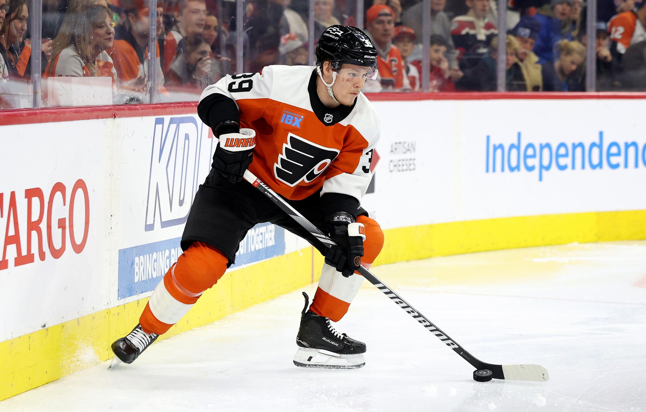 Matvei Michkov #39 of the Philadelphia Flyers