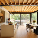 © Maxime Brouillet C+C House / Studio Maignan Architects - Interior Photography, Kitchen, Wood, Table, Countertop, Lighting, Chair