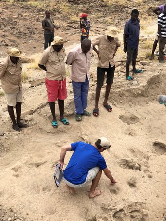 Ancient footprints excavated in northern Kenya.
