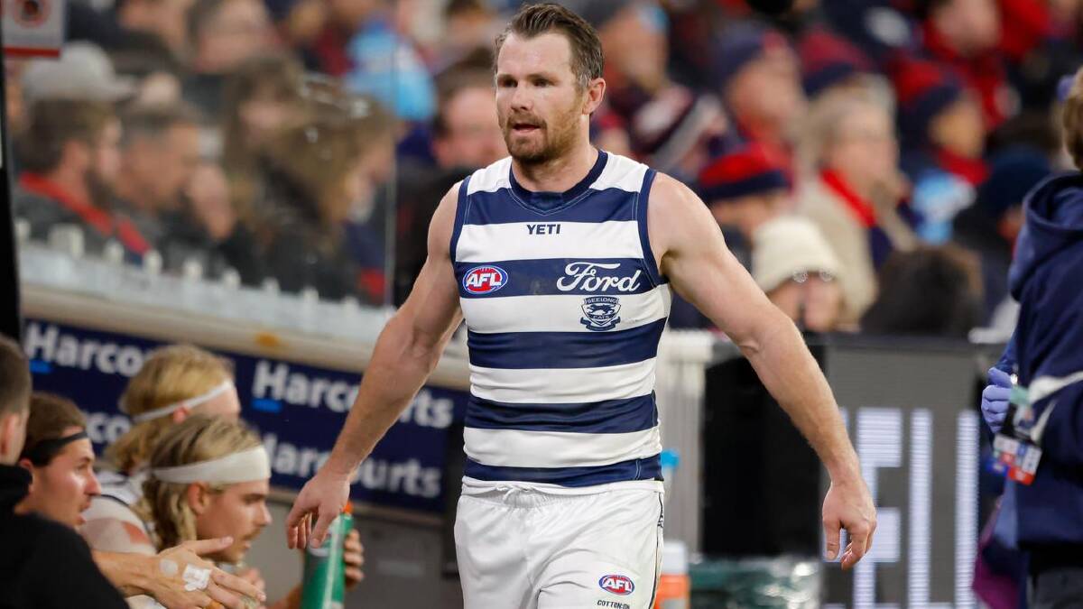 Geelong's Patrick Dangerfield will miss the match against the Magpies with a sore hip. (Dylan Burns/AAP PHOTOS)