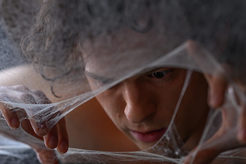 Tom Holland looks through some webs