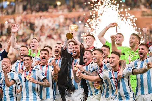 Lionel Messi and his Argentina teammates bask in the glory of their 2022 World Cup win.