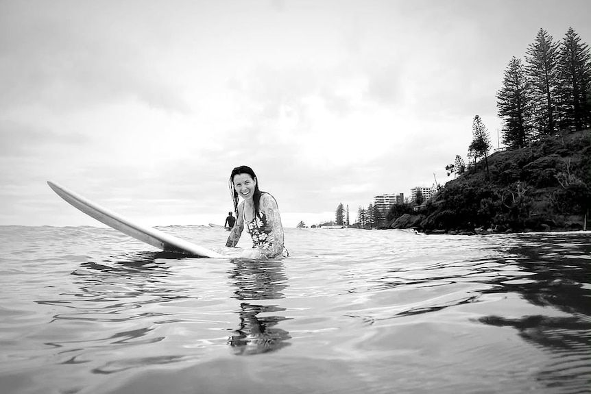woman on surf board