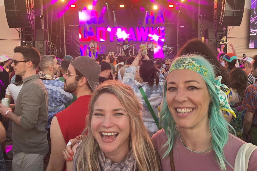 Ella and Tania at a concert