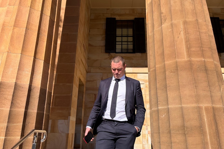 Former Olympic cyclist Rohan Dennis outside the Adelaide Magistrates Court.