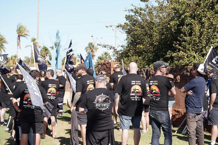 BHP strike supporters in Port Hedland.