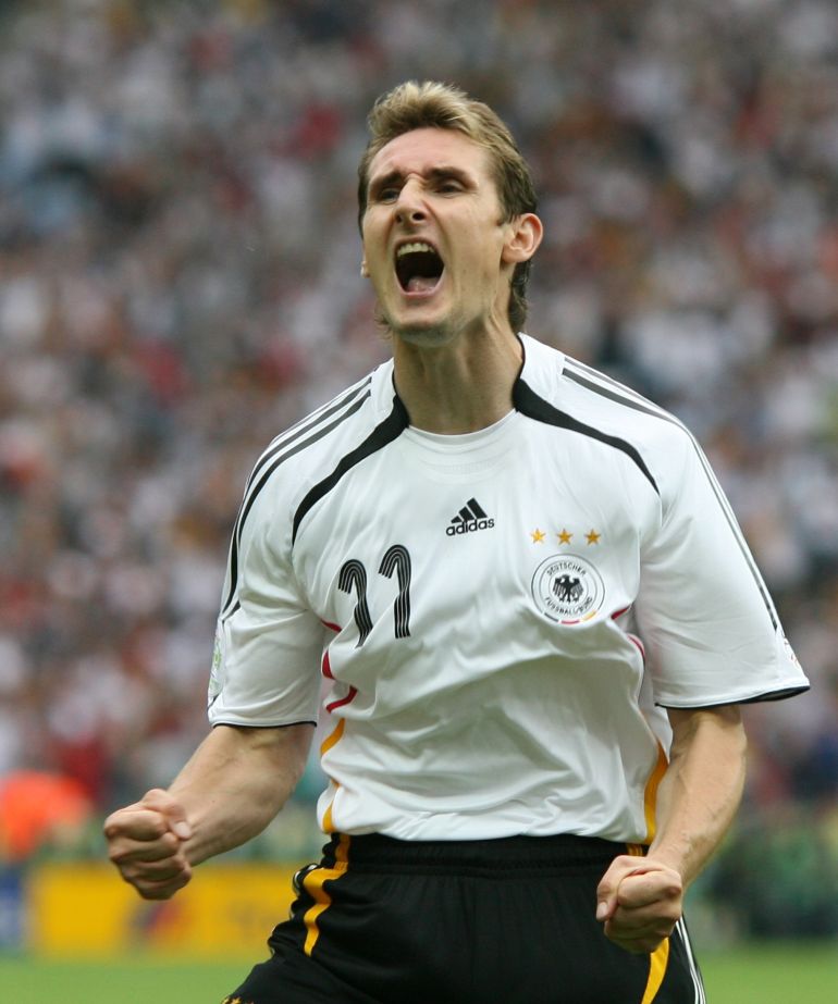 Miroslav Klose celebrates