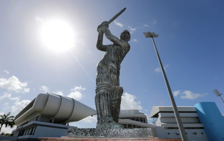Cricket - West Indies v England - Third Test - Kensington Oval, Barbados - 1/5/15A statue of Sir Garfield Sobers outside the ground Action Images via Reuters / Jason O'Brien Livepic EDITORIAL USE ONLY.