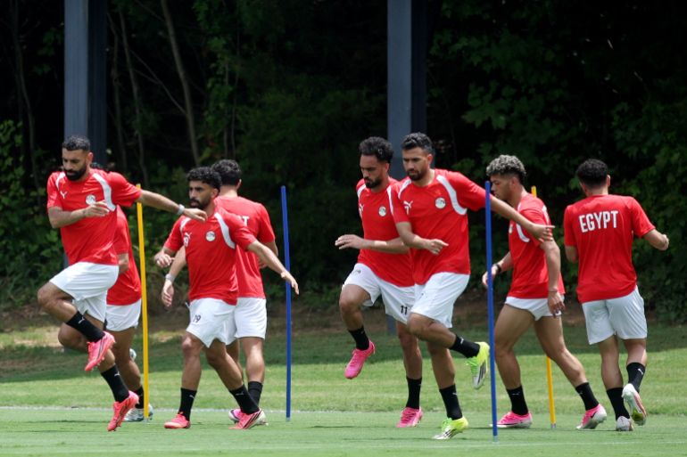 Egypt's Mohamed Salah with teammates during training IMAGN IMAGES via Reuters/Brett Davis
