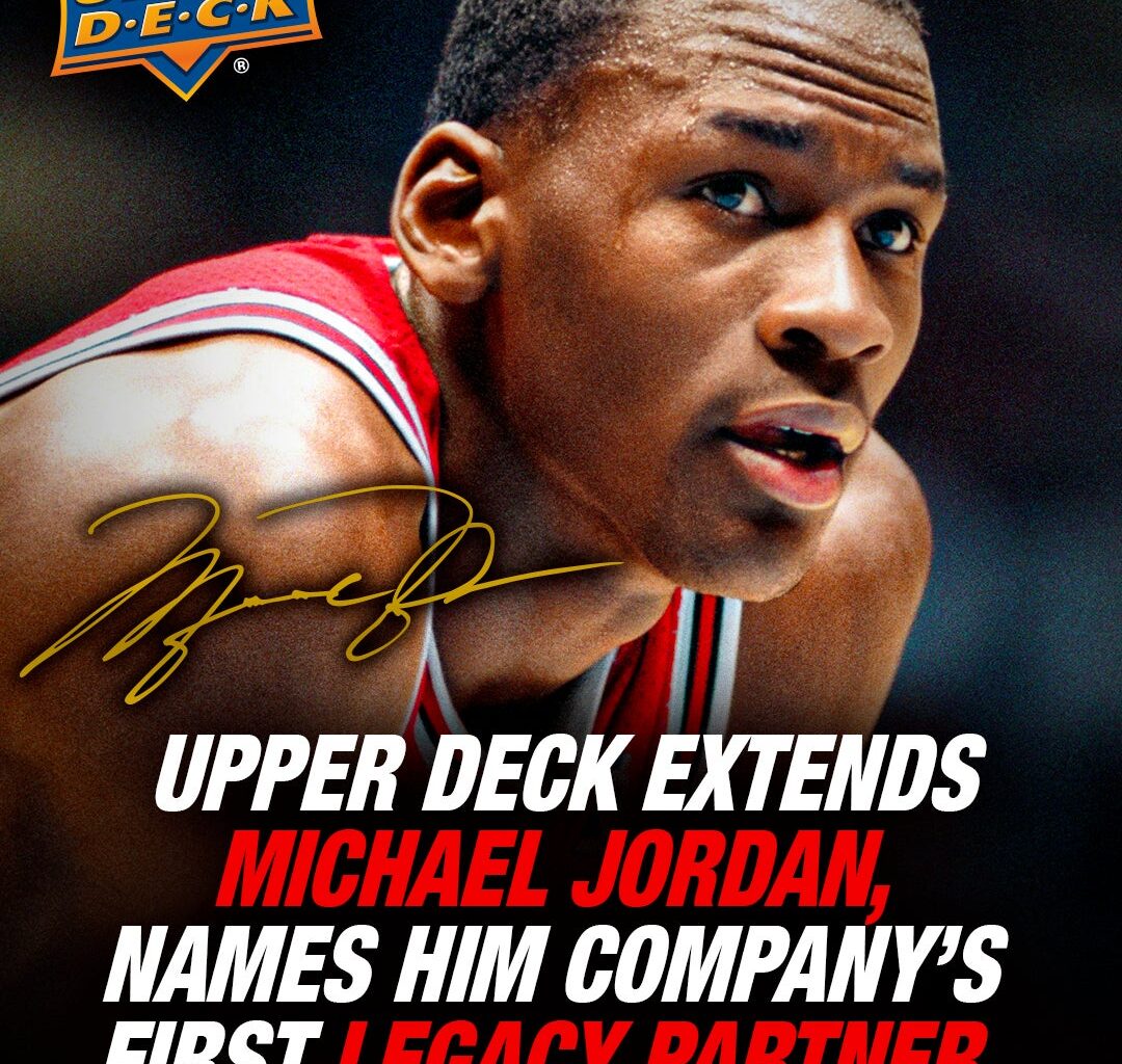 Michael Jordan signs 23 1986 Fleer Basketball packs to commemorate new partnership with Upper Deck