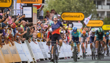 Olav Kooij (Decathlon CMA CGM) outkicked everyone in Stage 5 of the 2026 Tour de France. Photo: Charly Lopez/ASO