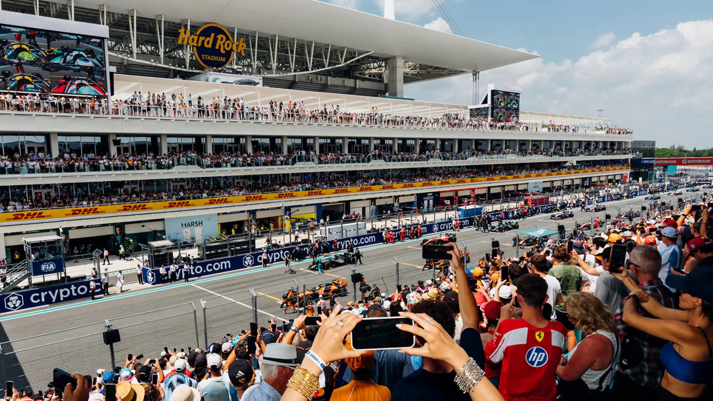 The Miami F1 circuit uses the car park around the Miami Dolphins stadium