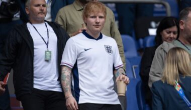 Fans comment on how "impressed" England players look to receive performance from Ed Sheeran