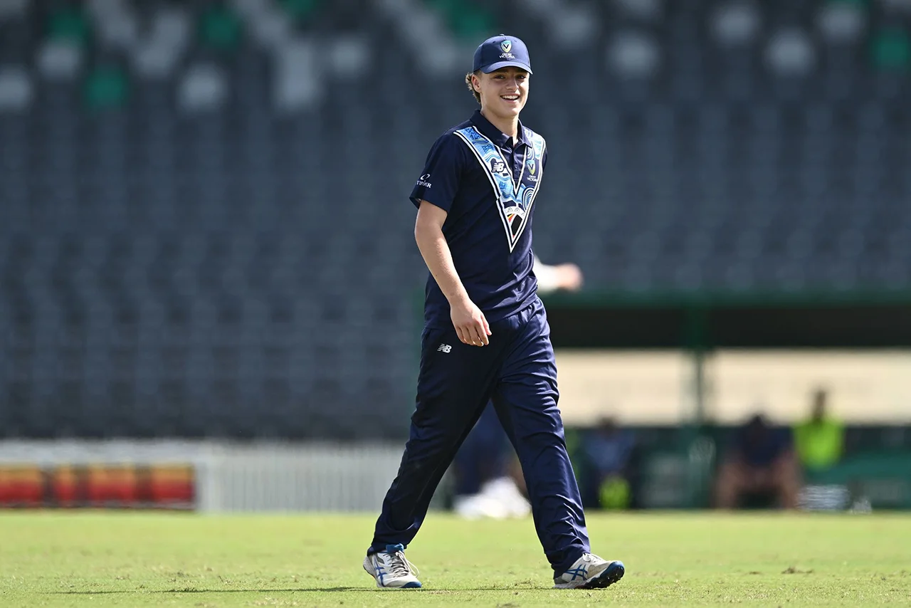 Sam Field representing Victoria in the Indigenous XI squad