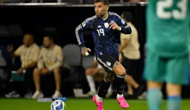 Jun 27, 2026; Arlington, Texas, USA; Argentina defender Nicolas Otamendi (19) in action during a Group J match between Jordan and Argentina in the 2026 FIFA World Cup at Dallas Stadium. Mandatory Credit: Jerome Miron-Imagn Images
