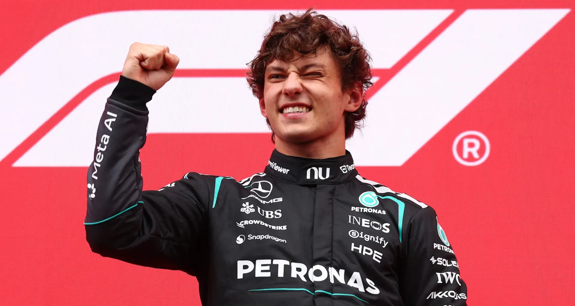 SPA, BELGIUM - JULY 19: Race winner Andrea Kimi Antonelli of Italy and Mercedes AMG Petronas F1