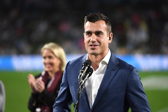 Nine NRL reporter Zac Bailey.