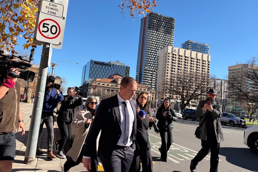 Former Olympic cyclist Rohan Dennis outside the Adelaide Magistrates Court.