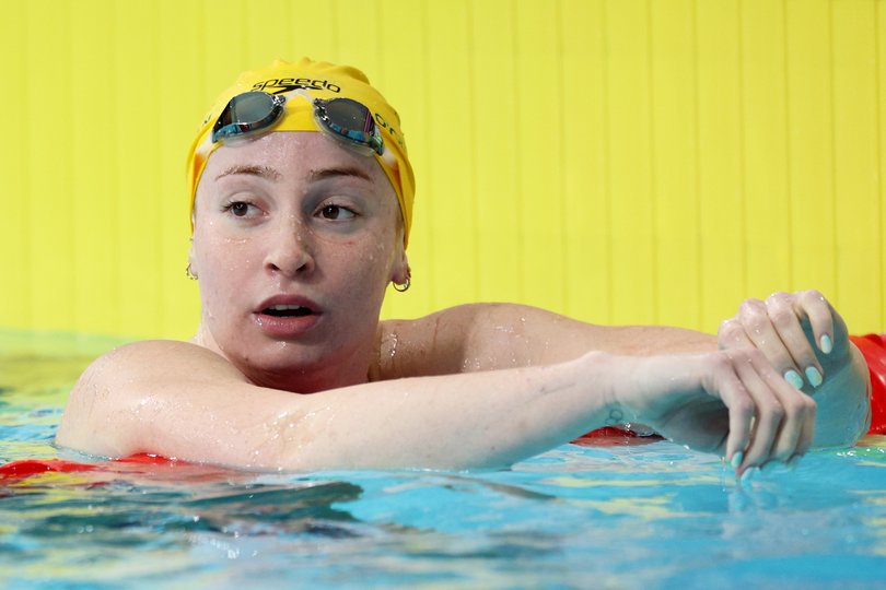 GLASGOW, SCOTLAND - JULY 25: Mollie O'Callaghan of Team Australia reacts after competing during the Women's 200m Freestyle - Heats on day two of the Glasgow 2026 Commonwealth Games at Tollcross International Swimming Centre on July 25, 2026 in Glasgow, Scotland. (Photo by Adam Pretty/Getty Images)