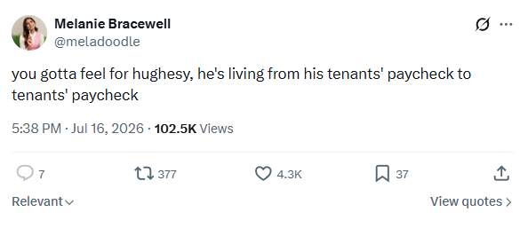 The comments were made in a post to X.