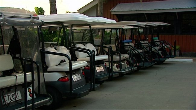 Golf buggies are a key transport source on Hamilton Island.