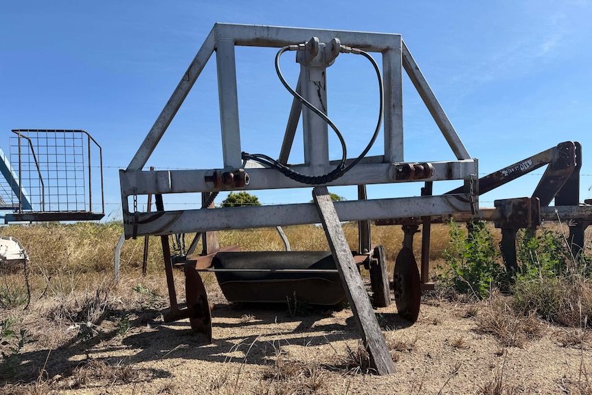 A farm machine that is used to collect weeds.