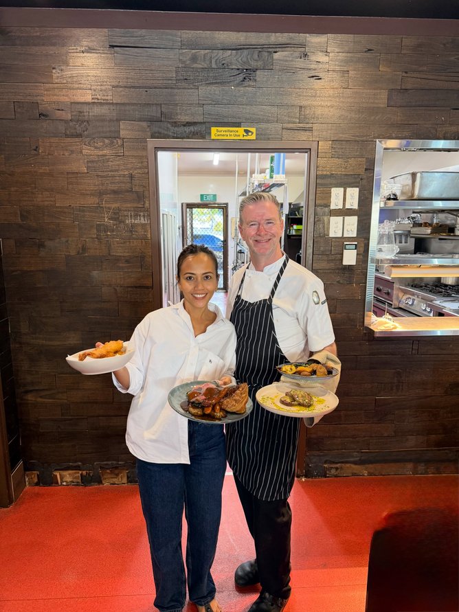 John and Rita Mountain at Fyre Restaurant in Connolly.