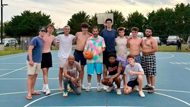 Adam Sandler stopped to play basketball while on Nantucket