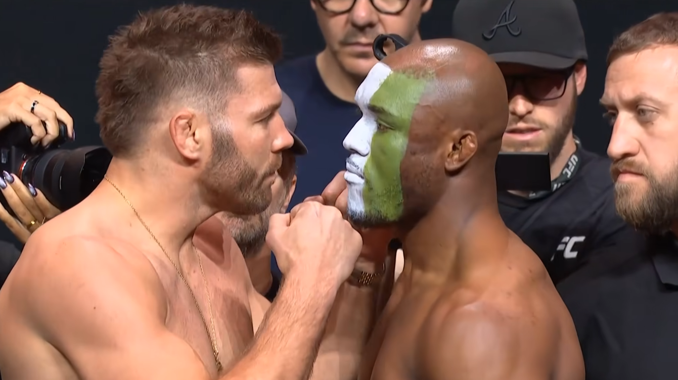Dricus Du Plessis vs. Kamaru Usman ceremonial weigh-ins faceoff - UFC OKC