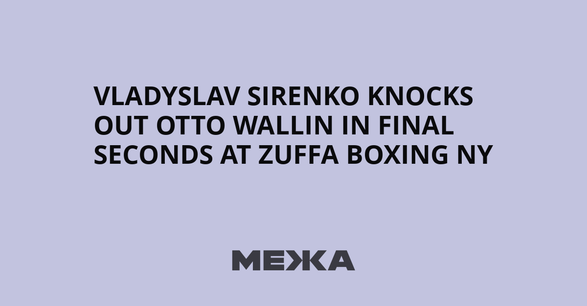 Vladyslav Sirenko knocks out Otto Wallin in final seconds at Zuffa Boxing NY | Ukraine news