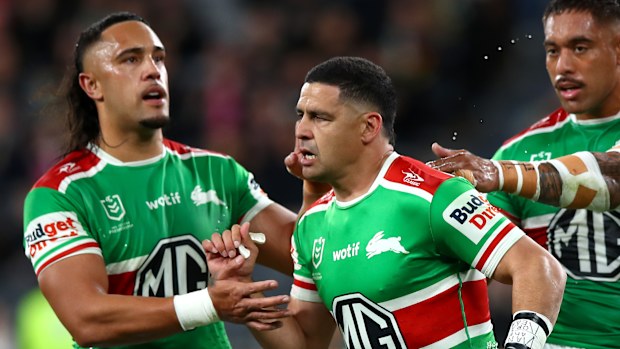 Cody Walker runs to the sidelines after being sent to the sin bin.